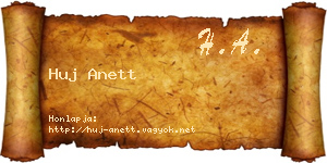 Huj Anett névjegykártya